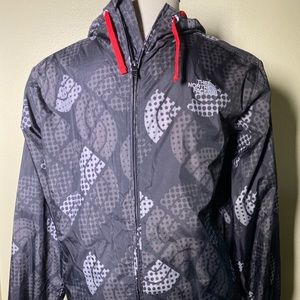 Gray Zip Up North Face windbreaker Jacket